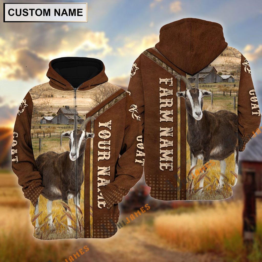 Goat Personalized Name, Farm Name 3D Hoodie