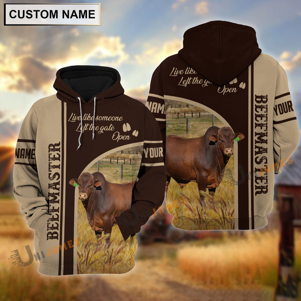 Personalized Name Beefmaster Live Like Someone Left The Gate 3D Shirt