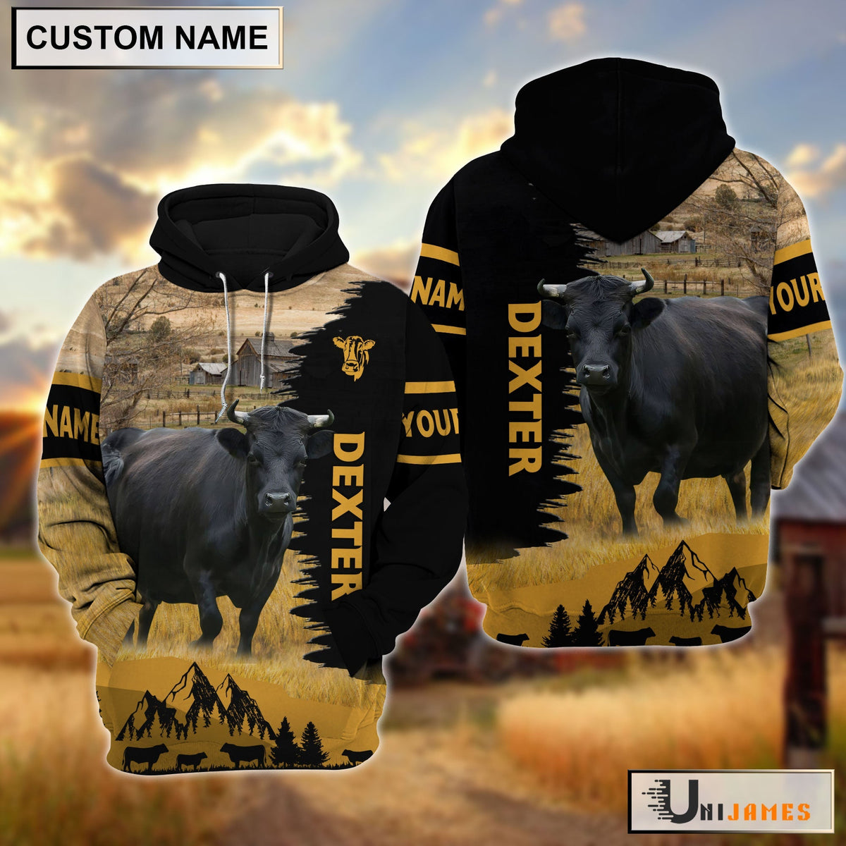 Dexter Happy Life Farm Personalized 3D Hoodie
