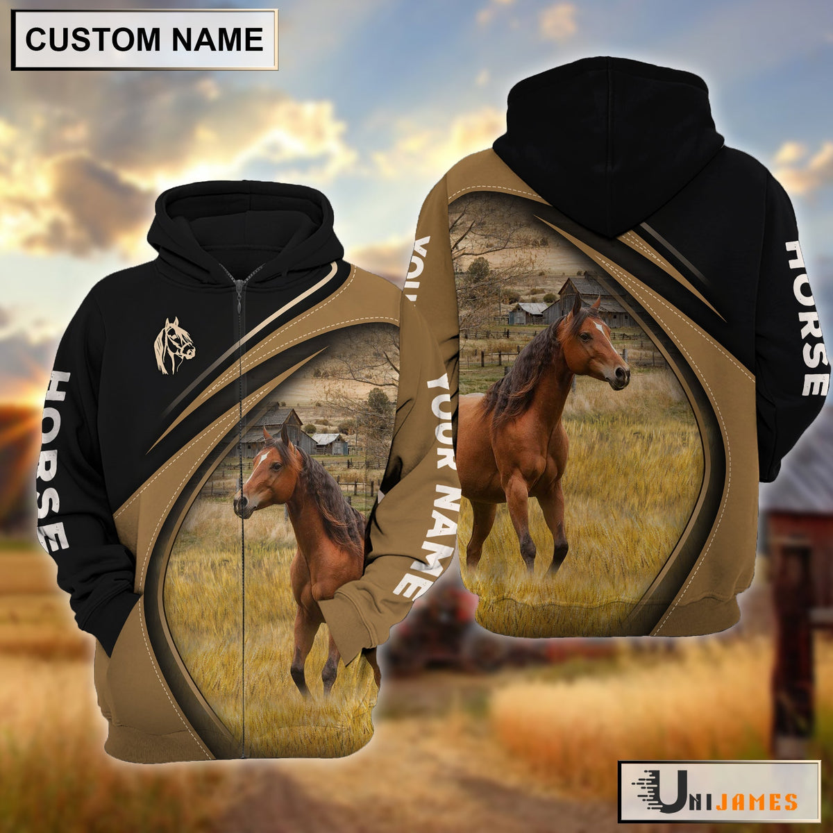 Horse Farming Life Personalized Name 3D Hoodie