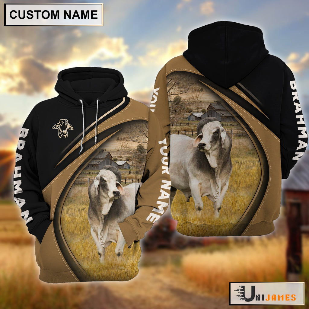 Brahman Farming Life Personalized Name 3D Hoodie