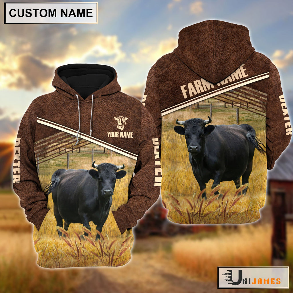 Dexter On Farm Leather Pattern Personalized Hoodie