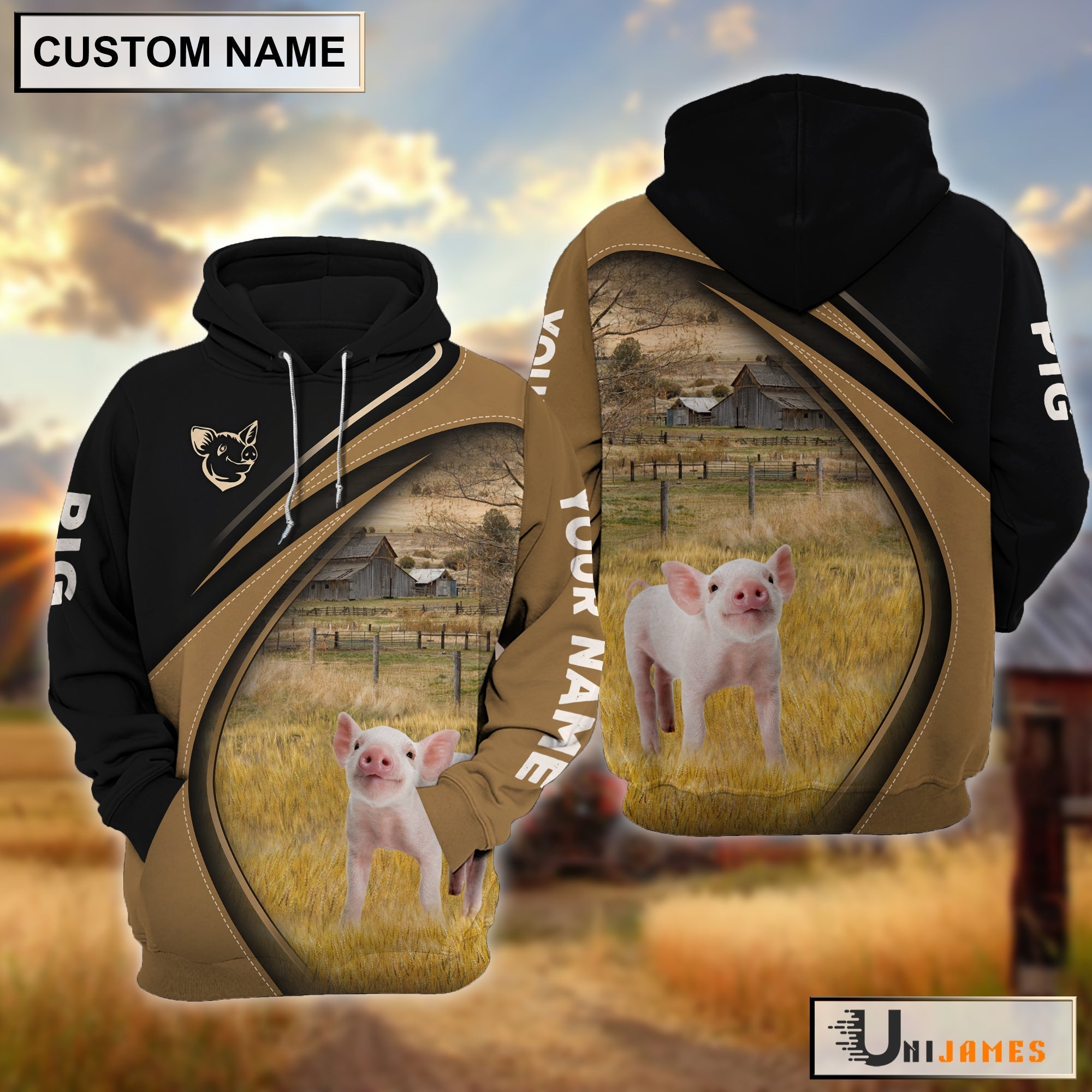 Pig Farming Life Personalized Name 3D Hoodie