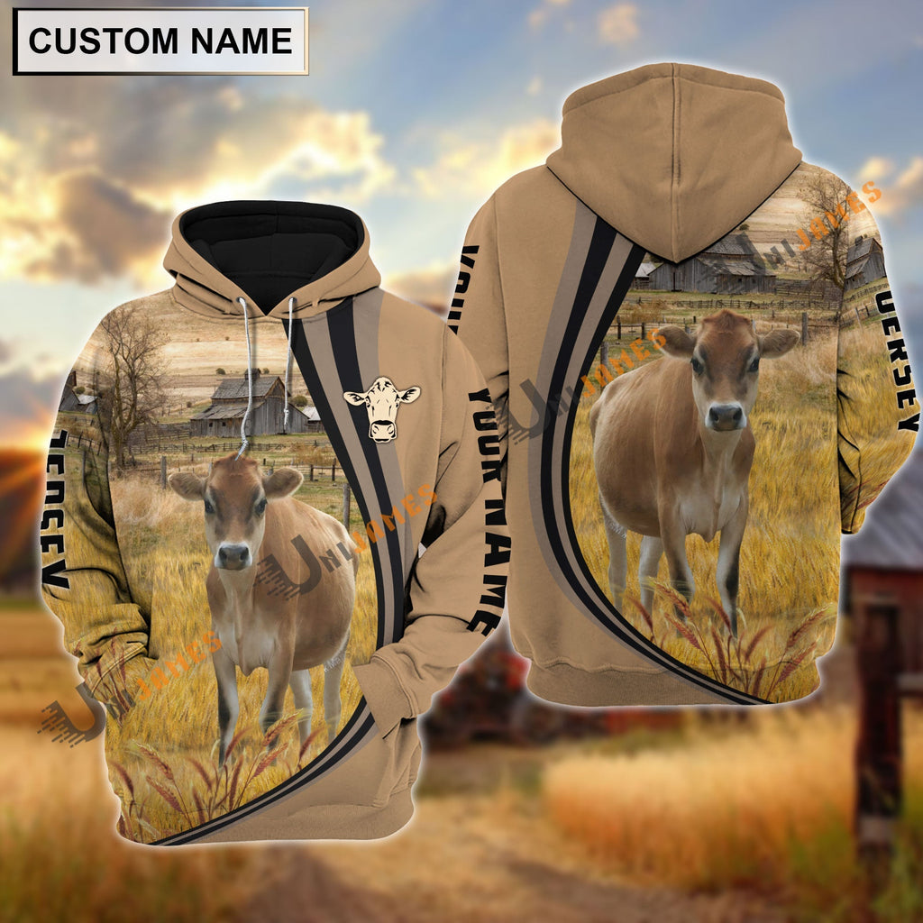 Jersey Grey Farming Personalized Name Hoodie