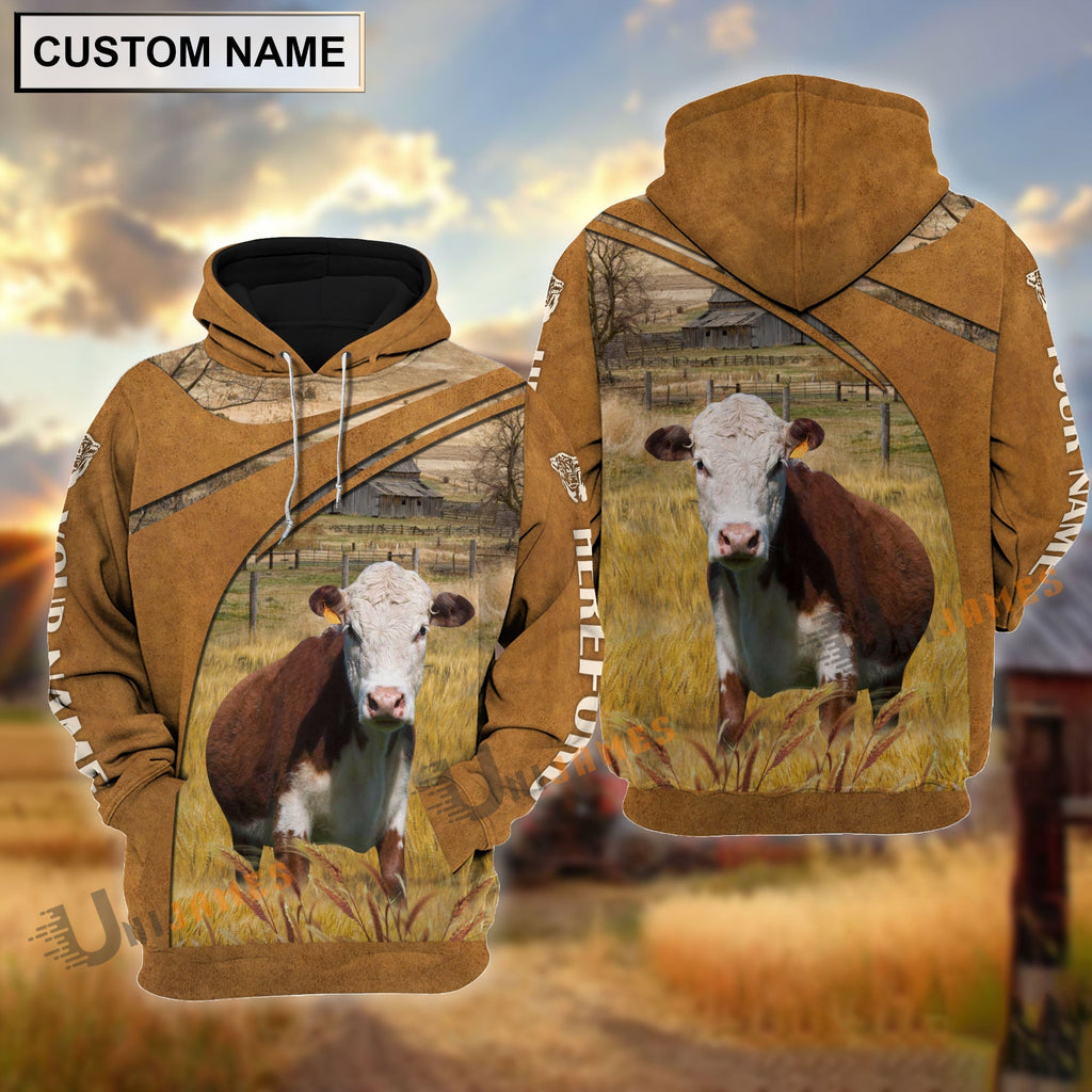 Personalized Name Hereford Farming Life 3D Shirt