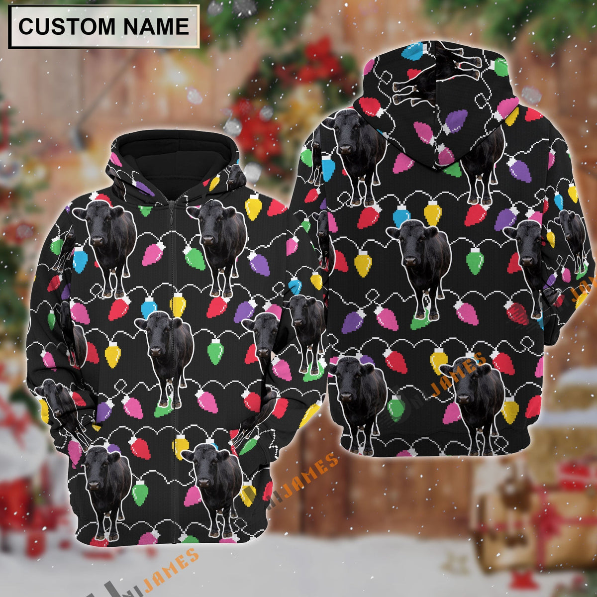 Dexter Christmas Led Light Personalized Name 3D Hoodie