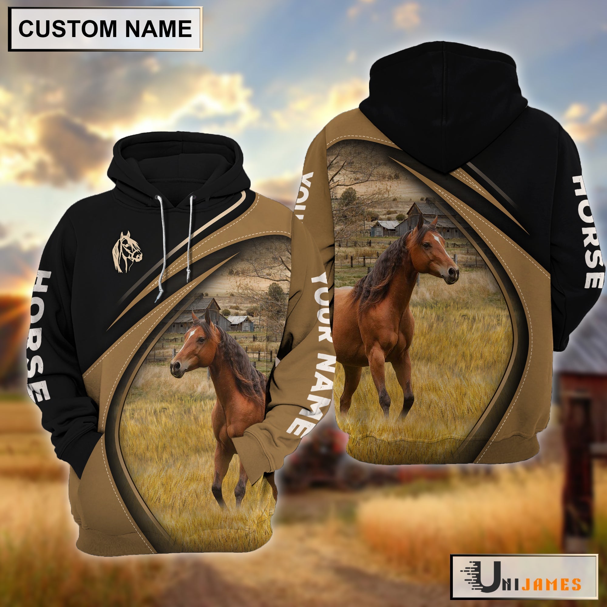 Horse Farming Life Personalized Name 3D Hoodie