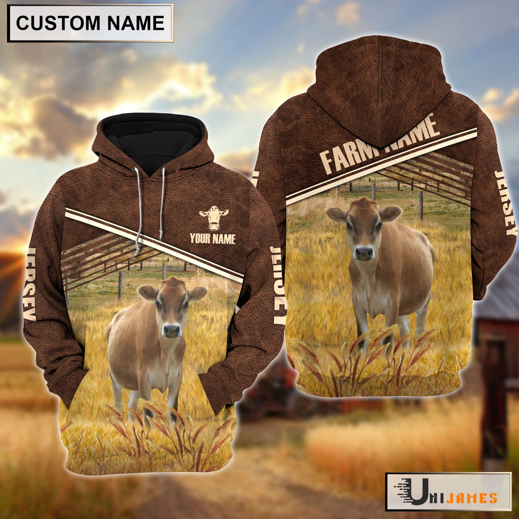 Jersey On Farm Leather Pattern Personalized Hoodie