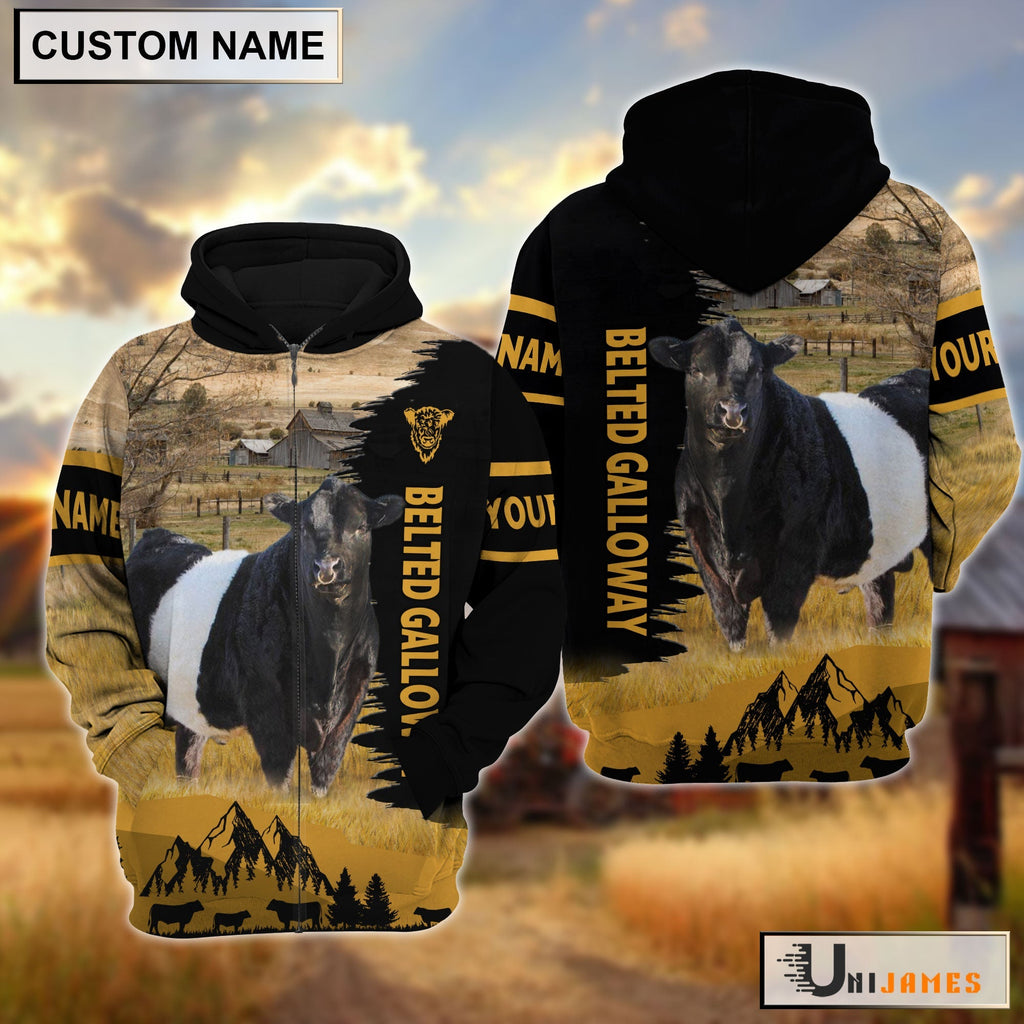 Belted Galloway Happy Life Farm Personalized 3D Hoodie