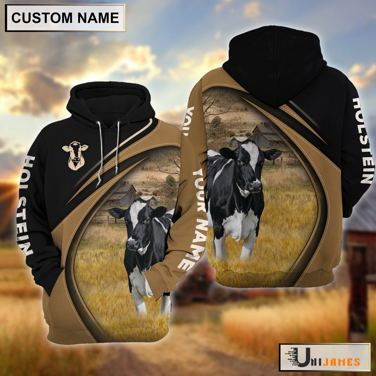 Holstein Farming Life Personalized Name 3D Hoodie