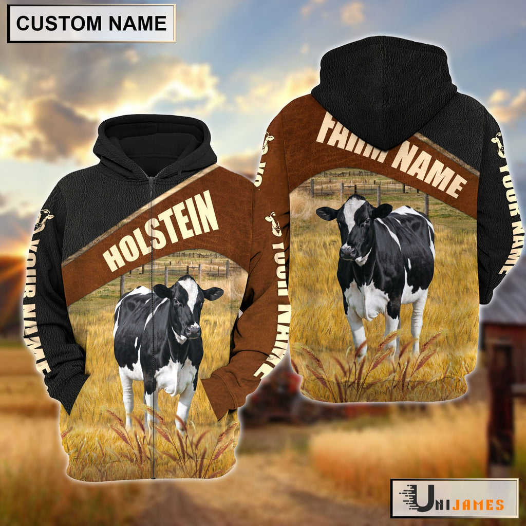 Personalized Name & Farm Name Holstein Cattle Hoodie