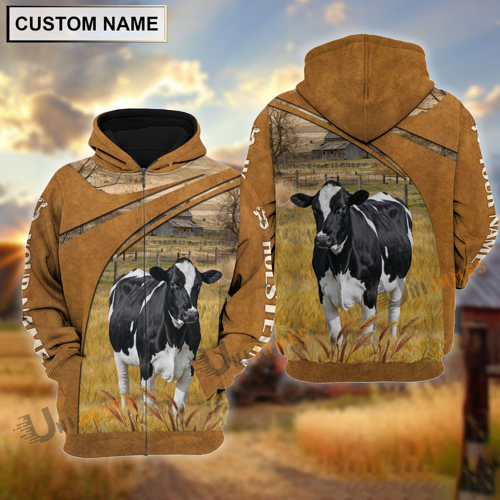 Personalized Name Holstein Farming Life 3D Shirt