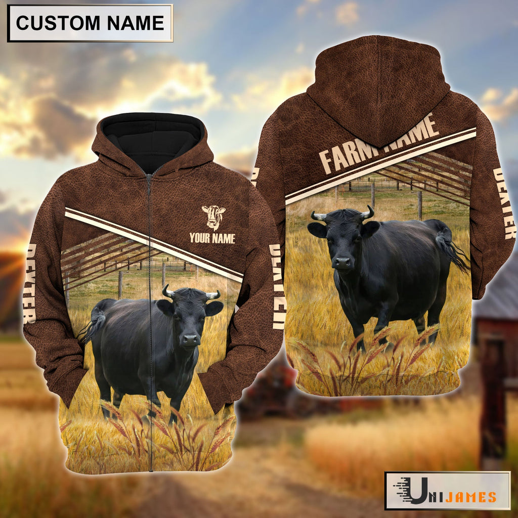 Dexter On Farm Leather Pattern Personalized Hoodie