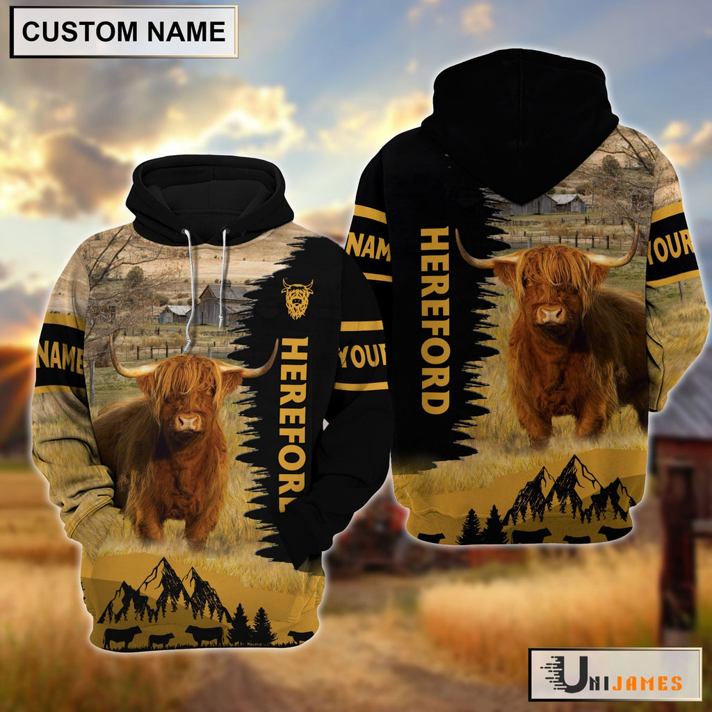 Highland Happy Life Farm Personalized 3D Hoodie