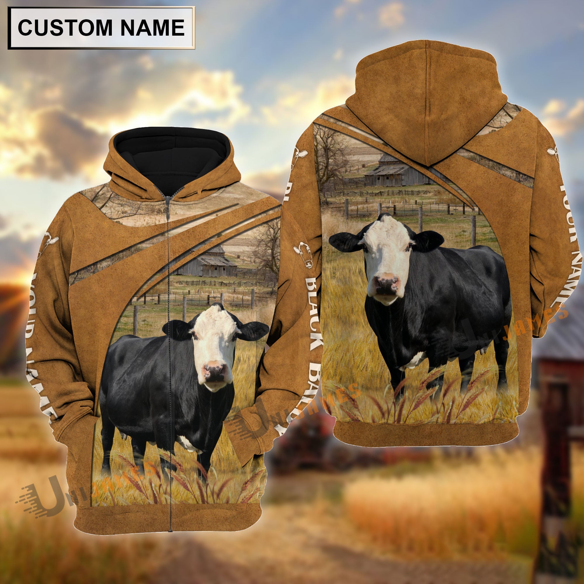 Personalized Name Black Baldy Farming Life 3D Shirt