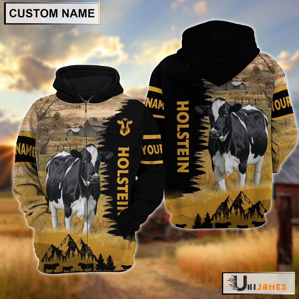 Holstein Happy Life Farm Personalized 3D Hoodie