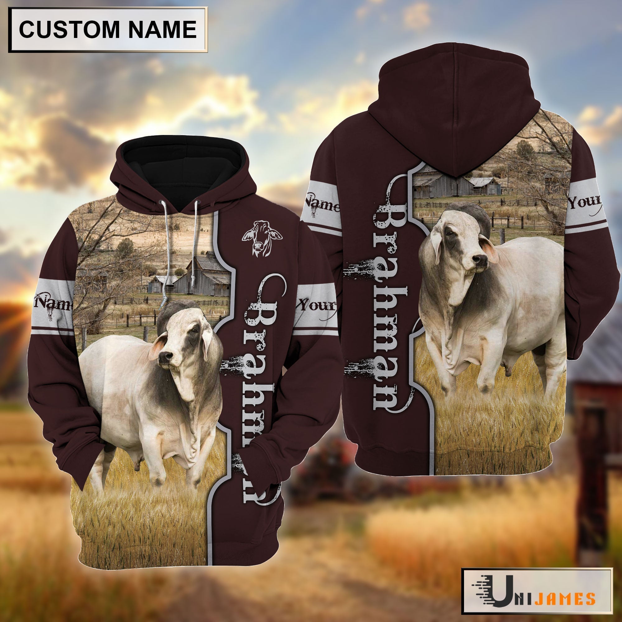 Brahman Beautiful Farm Personalized Hoodie