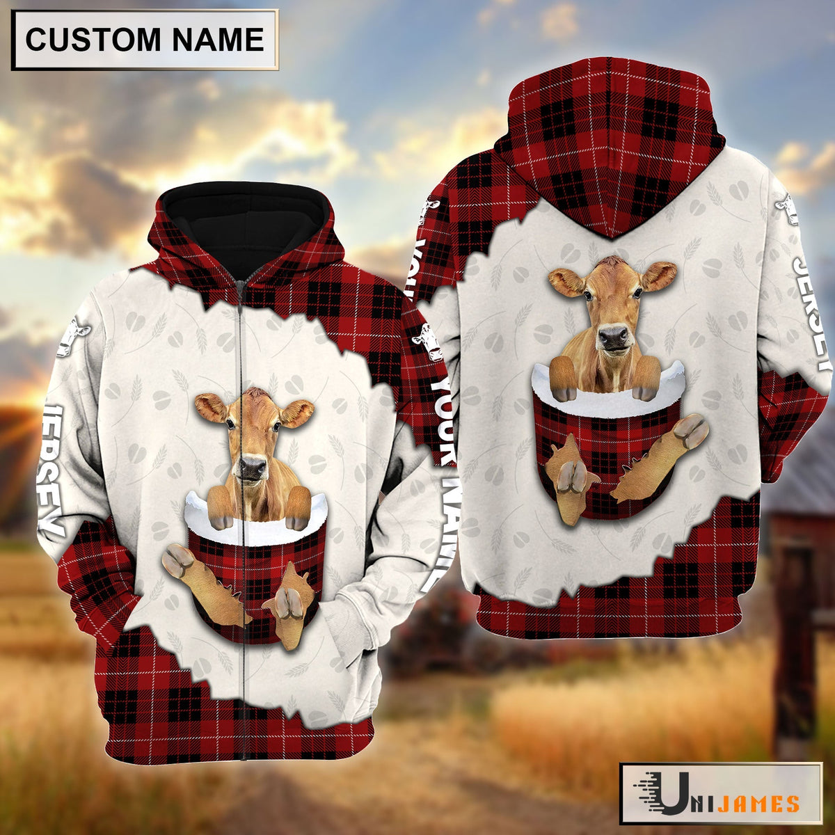 Jersey In Pocket Red Personalized Hoodie