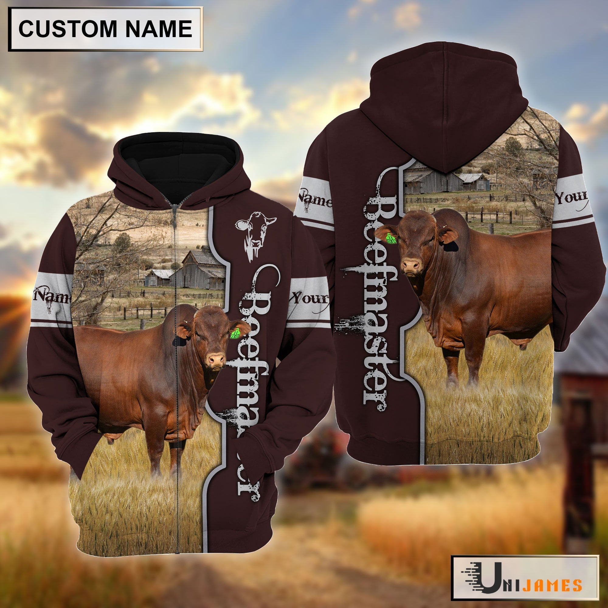 Beefmaster Beautiful Farm Personalized Hoodie