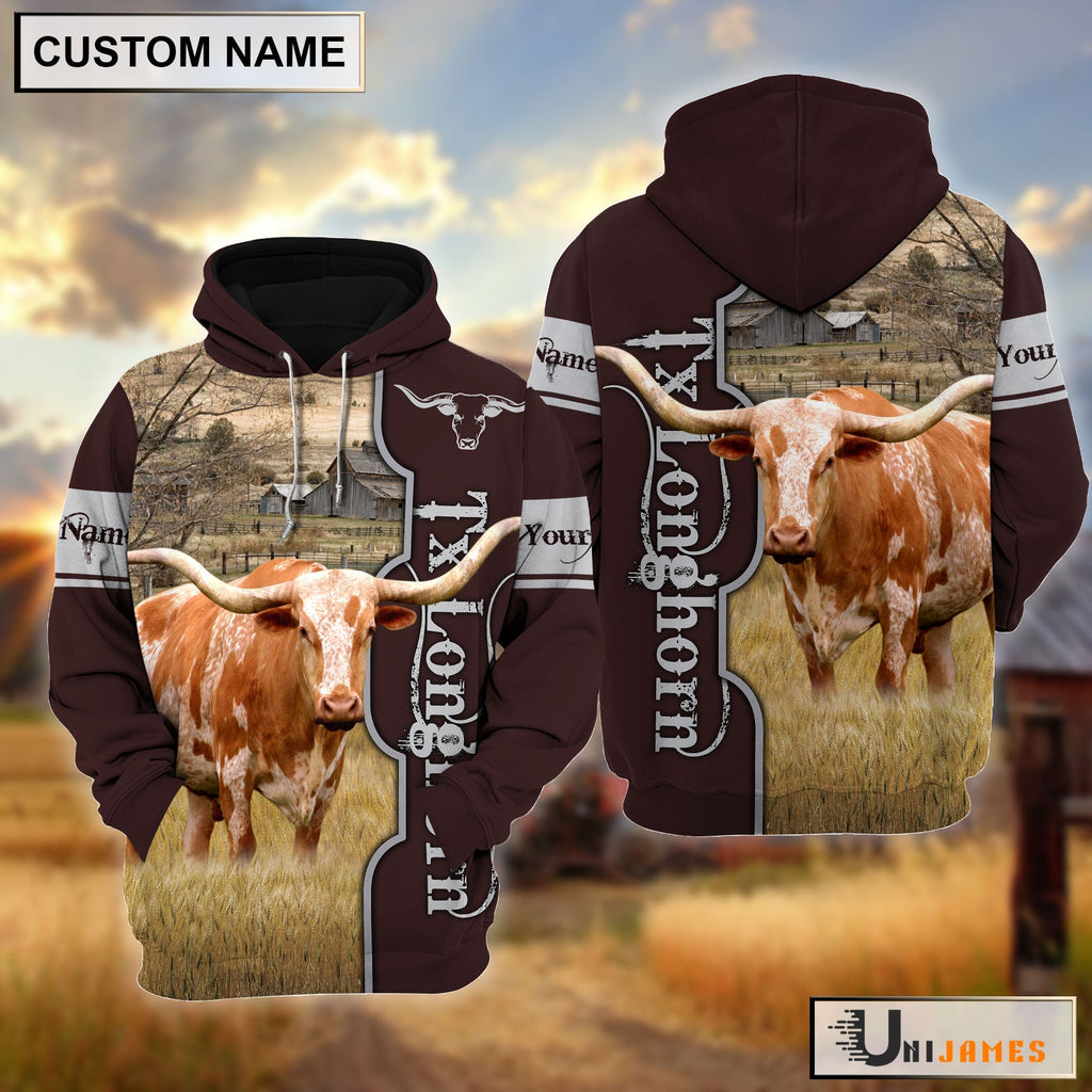 Texas Longhorn Beautiful Farm Personalized Hoodie