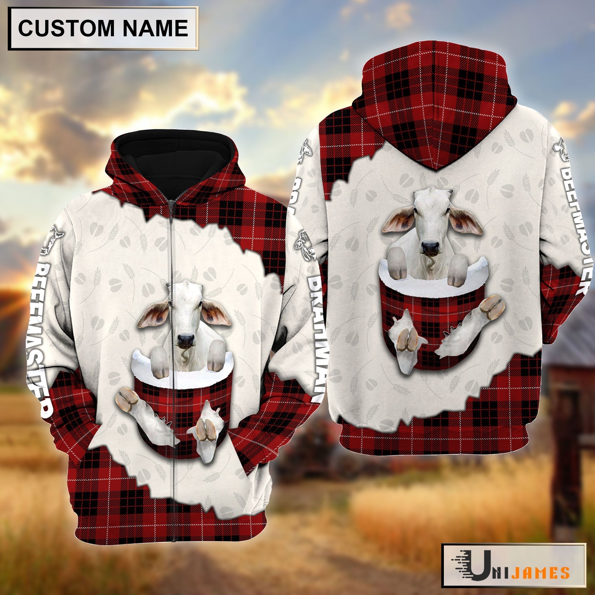 Brahman In Pocket Red Personalized Hoodie