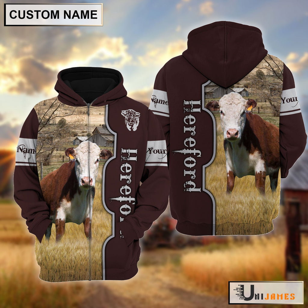 Hereford Beautiful Farm Personalized Hoodie