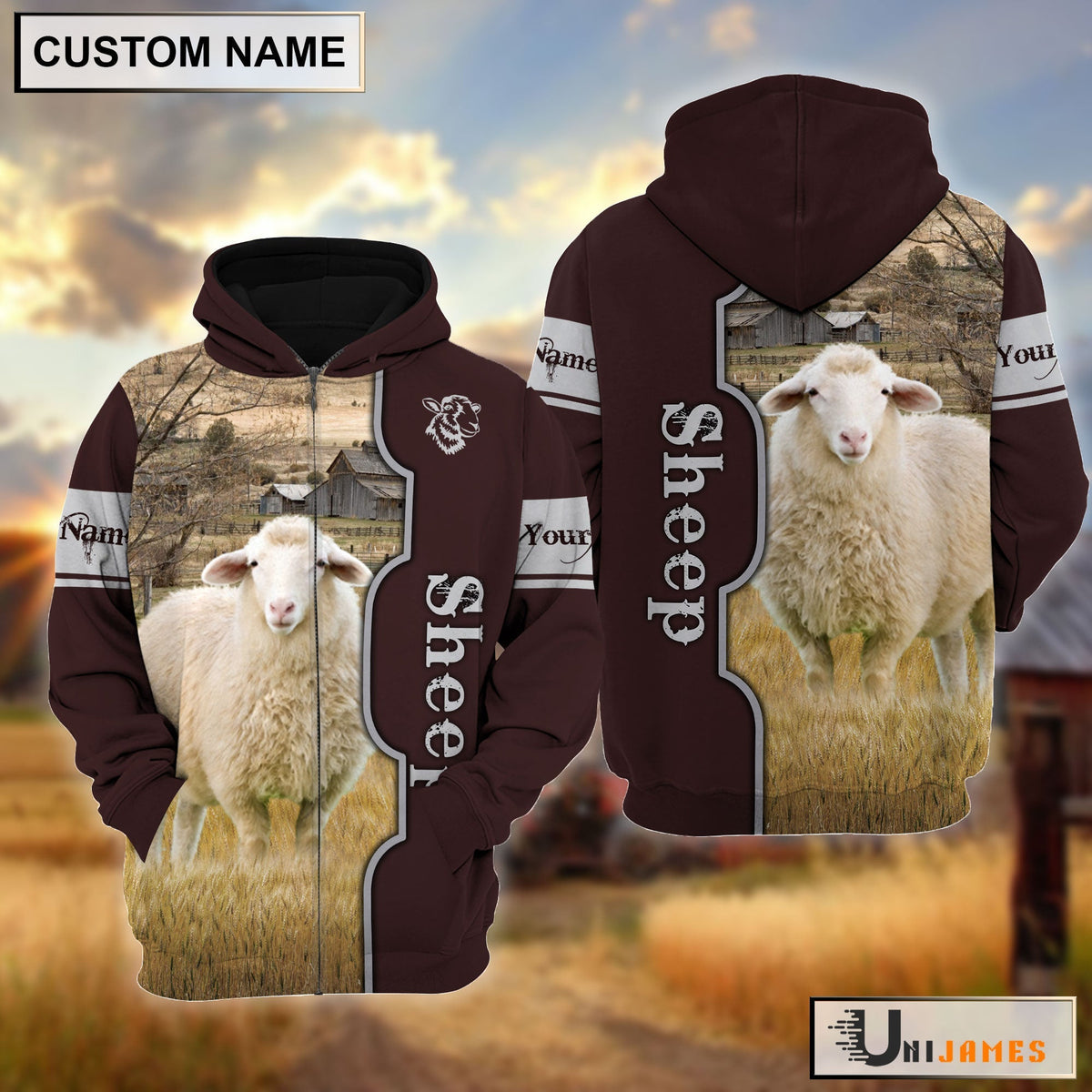 Sheep Beautiful Farm Personalized Hoodie