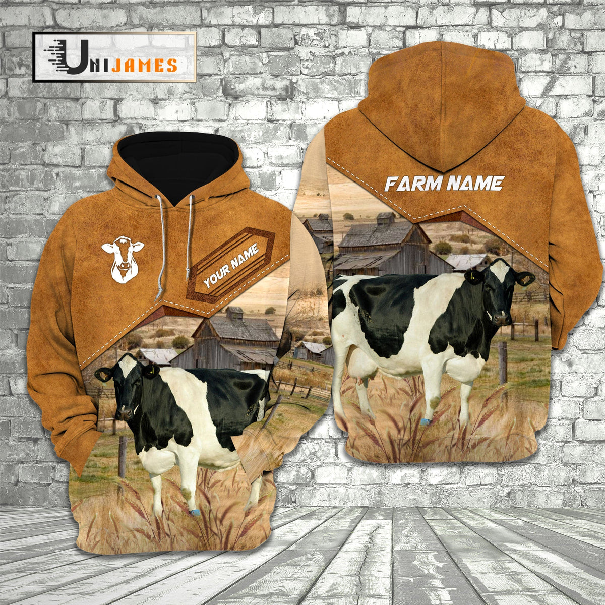 Holstein Cattle Personalized Name Farming Life 3D Hoodie