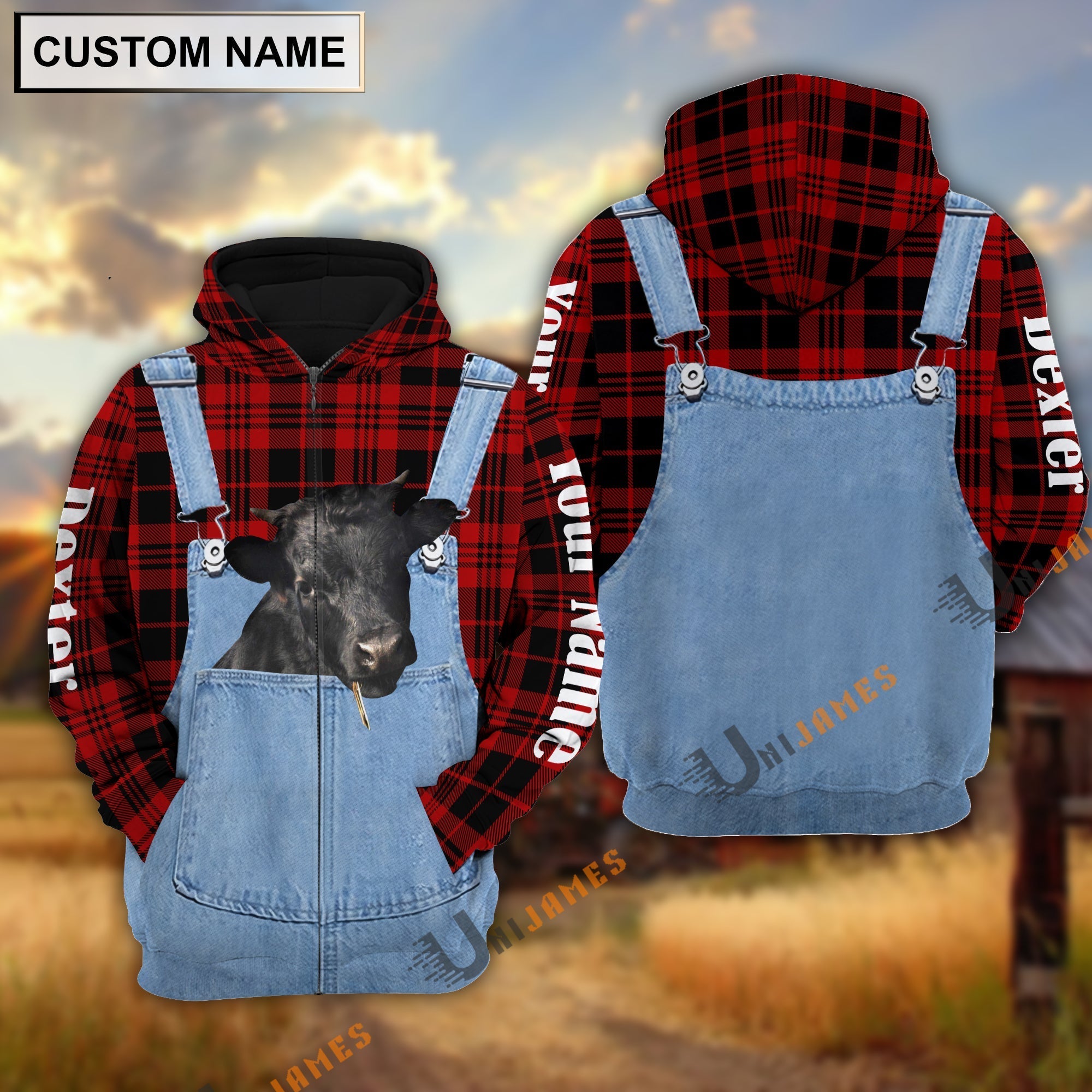 Dexter Red Jeans Pattern Personalized Name 3D Hoodie
