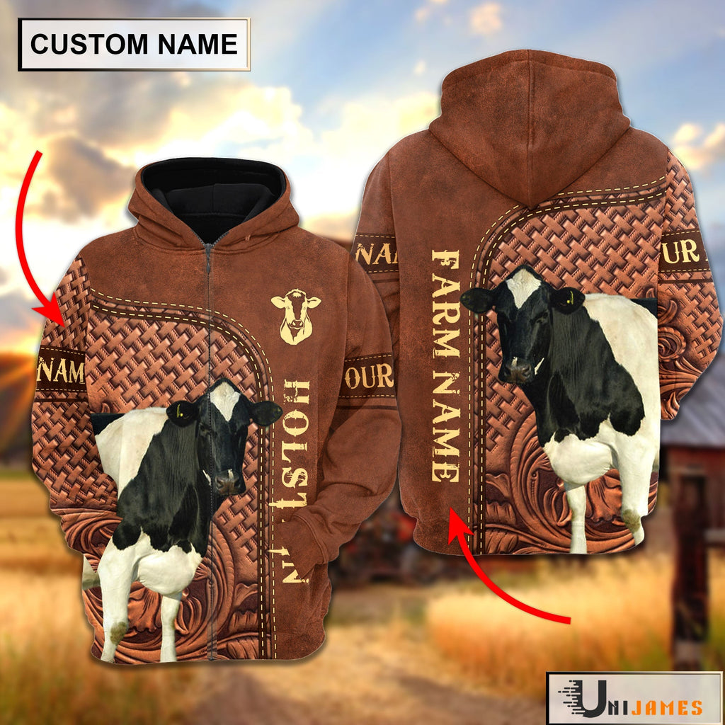 Holstein Cattle Farming Life Personalized Name & Farm Name Hoodie