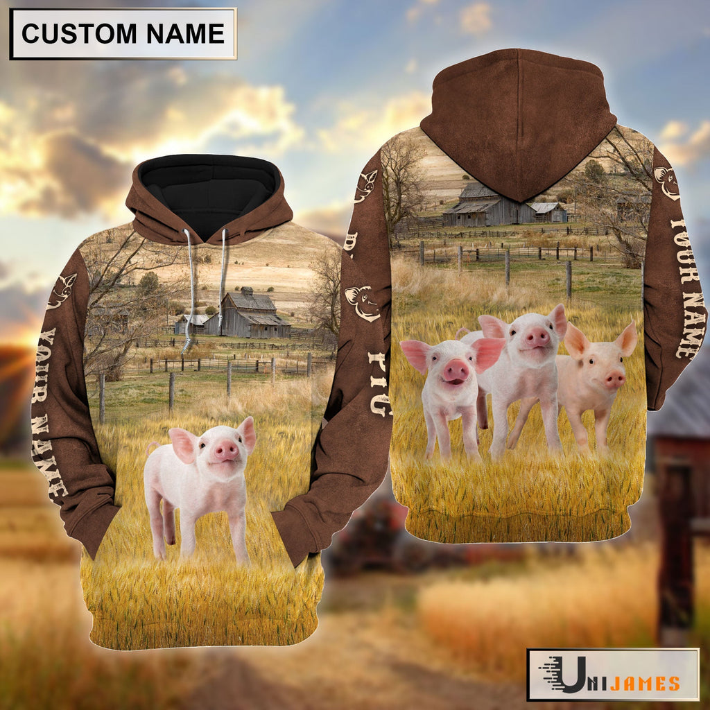 Pig Brown Sleeve Personalized Hoodie