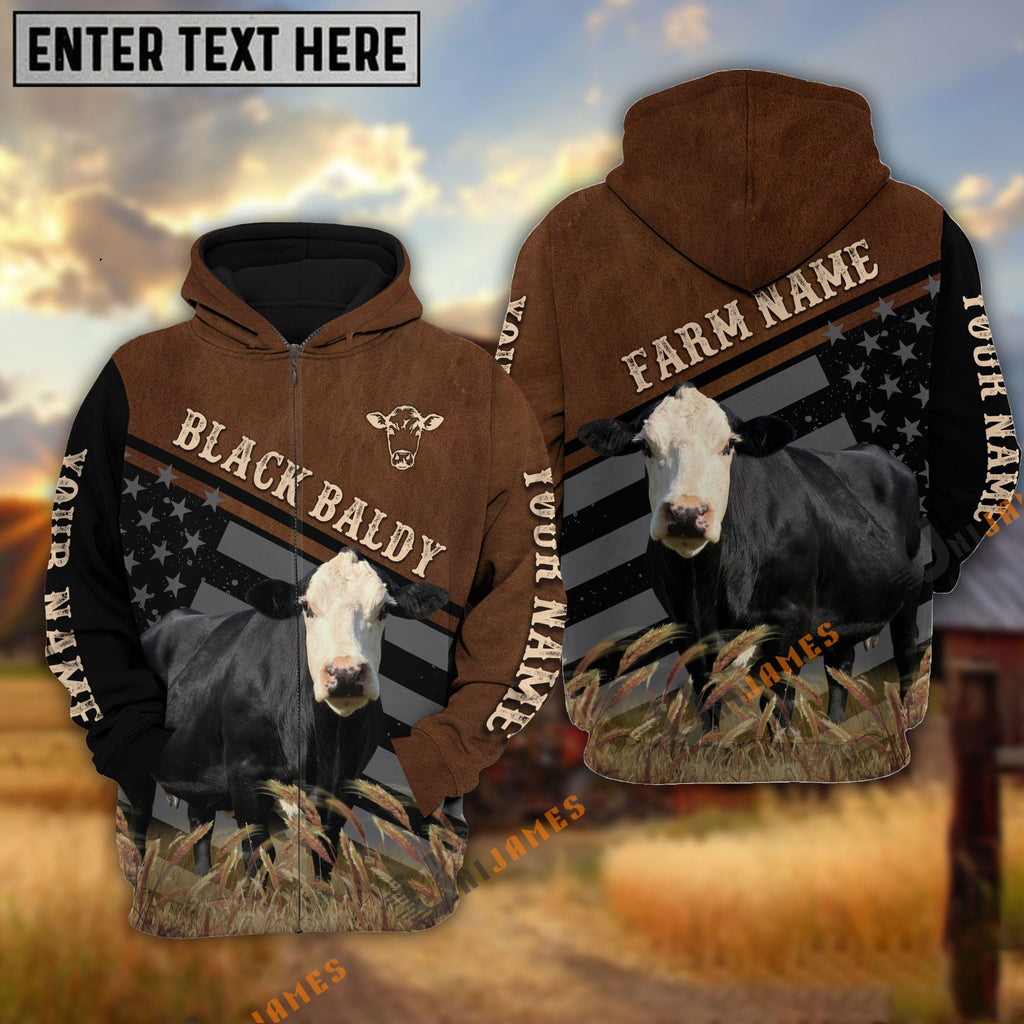 Black Baldy Black & Brown Flag Pattern Personalized Hoodie