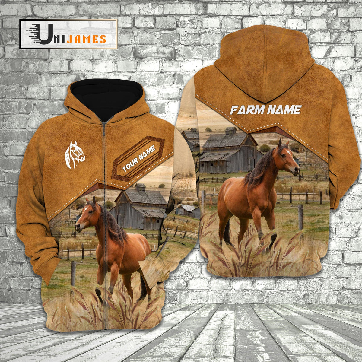 Horse Cattle Personalized Name Farming Life 3D Hoodie