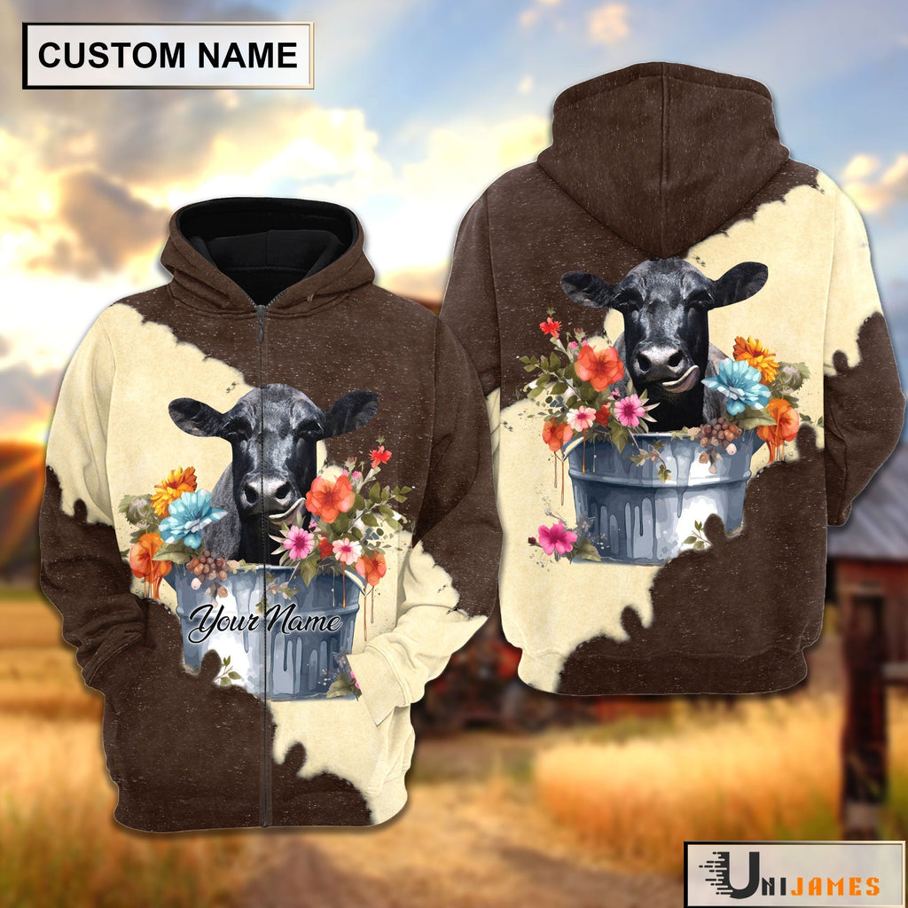 Black Angus In Bucket Brown Tie Dye Personalized Hoodie