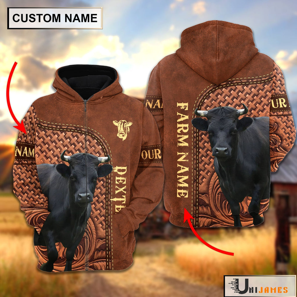 Dexter Cattle Farming Life Personalized Name & Farm Name Hoodie