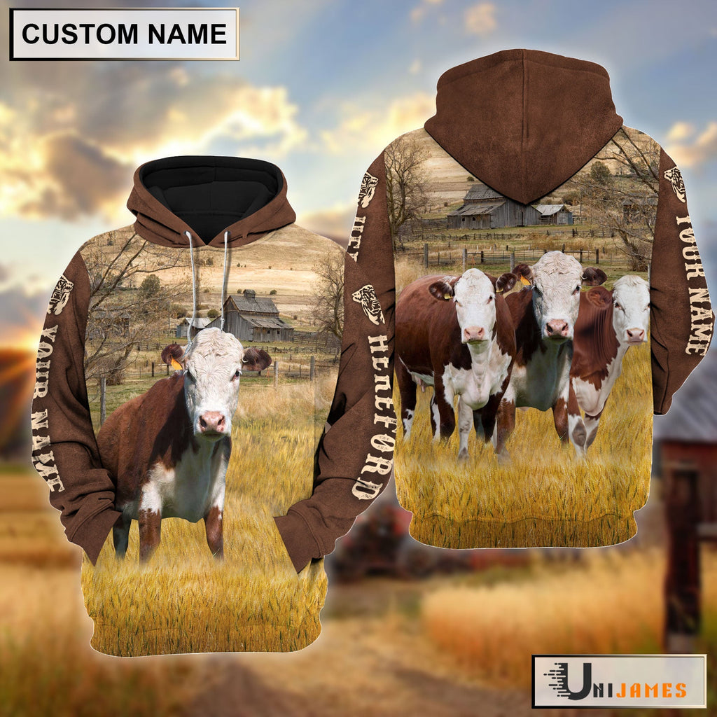 Hereford Brown Sleeve Personalized Hoodie