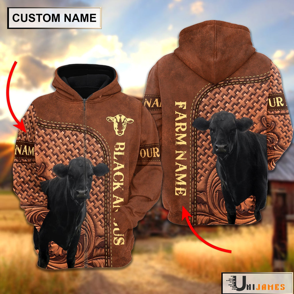 Black Angus Cattle Farming Life Personalized Name & Farm Name Hoodie