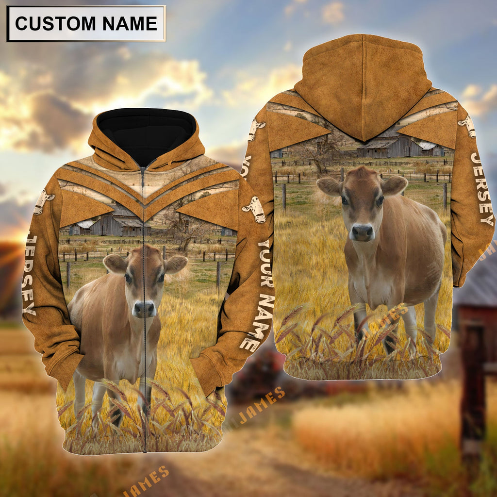 Personalized Name Jersey Brown Pattern 3D Hoodie