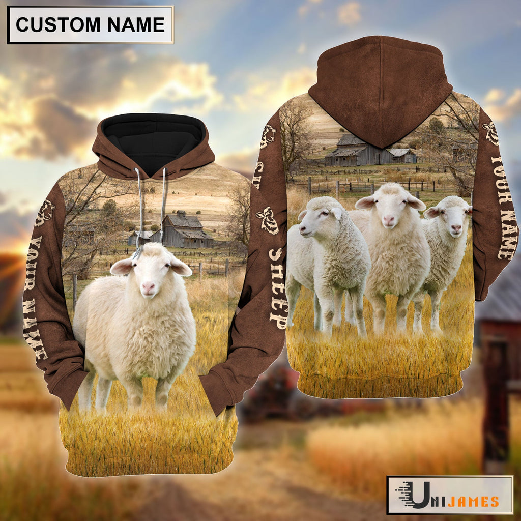 Sheep Brown Sleeve Personalized Hoodie