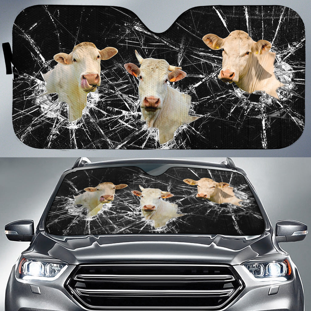Charolais Broken Glasses 3D Sun Shade