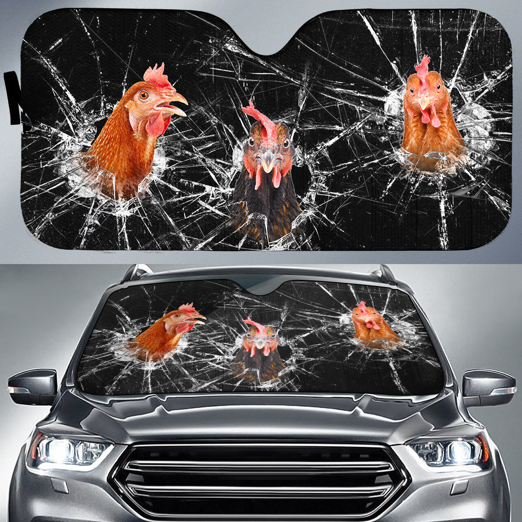Chicken Broken Glasses 3D Sun Shade