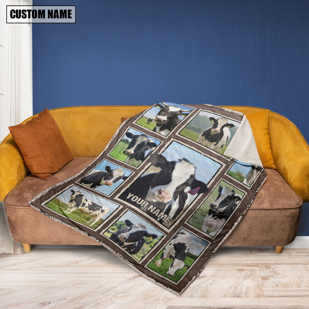 Custom Name Holstein Frame Blanket