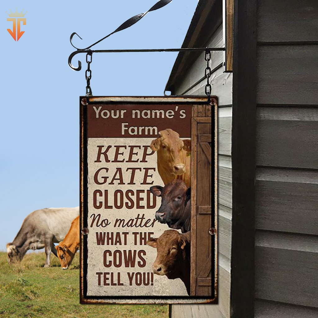 Personalized Beefmaster cattle Welcome to our farm All Printed 3D Metal Sign