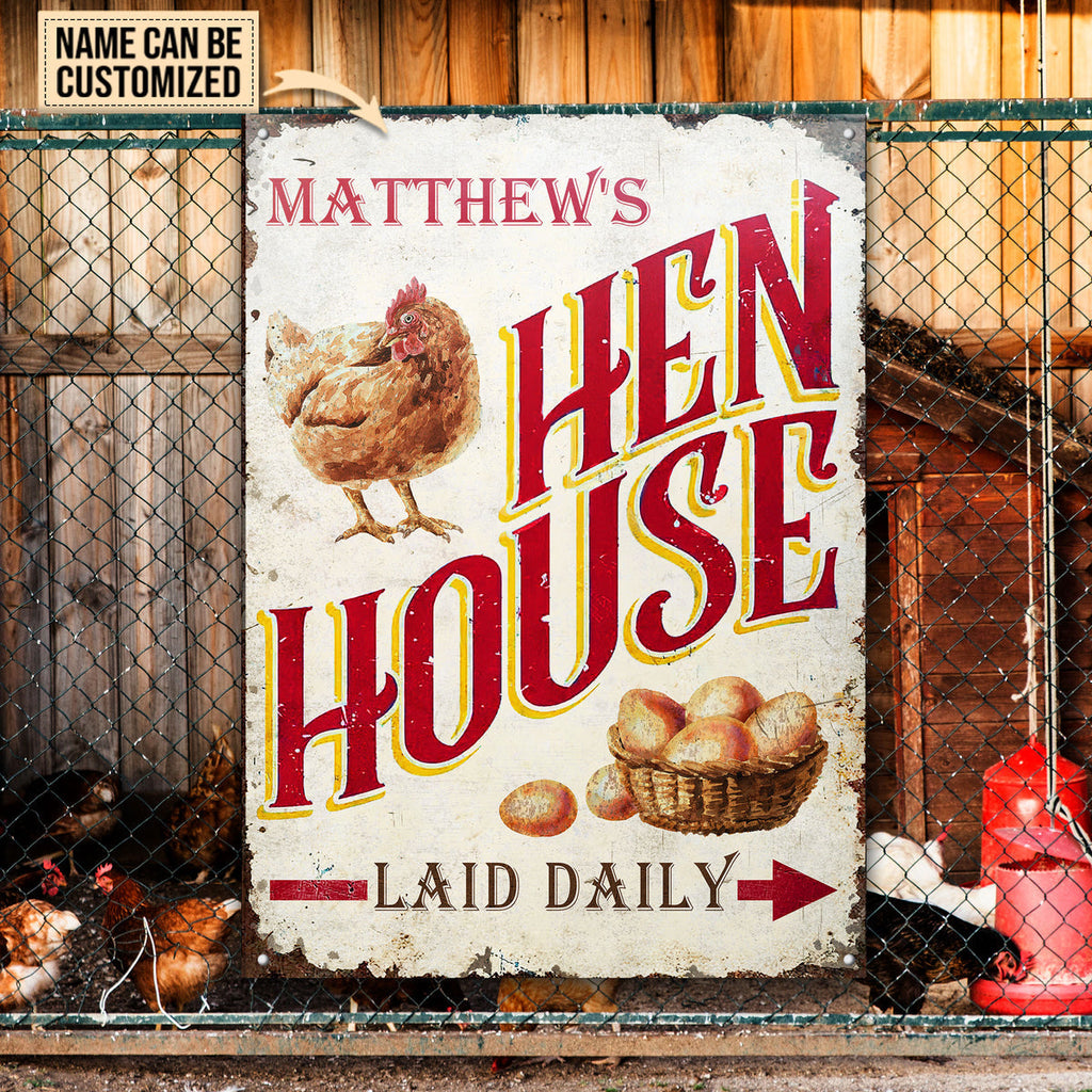 Personalized Chicken Hen House Daily Customized Classic Metal Signs