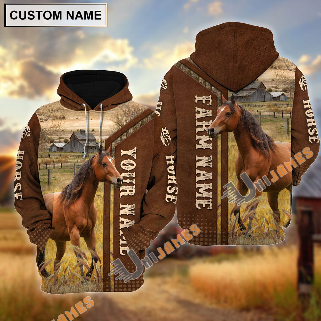Horse Personalized Name, Farm Name 3D Hoodie