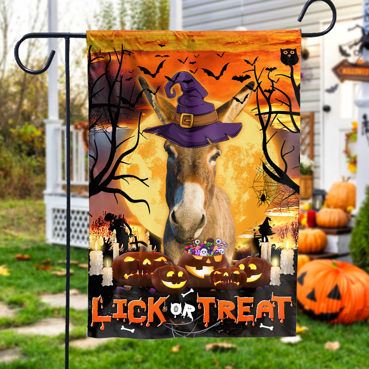 Donkey Lick Or Treat Flag