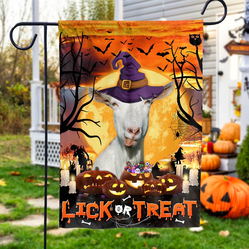 Goat Lick Or Treat Flag