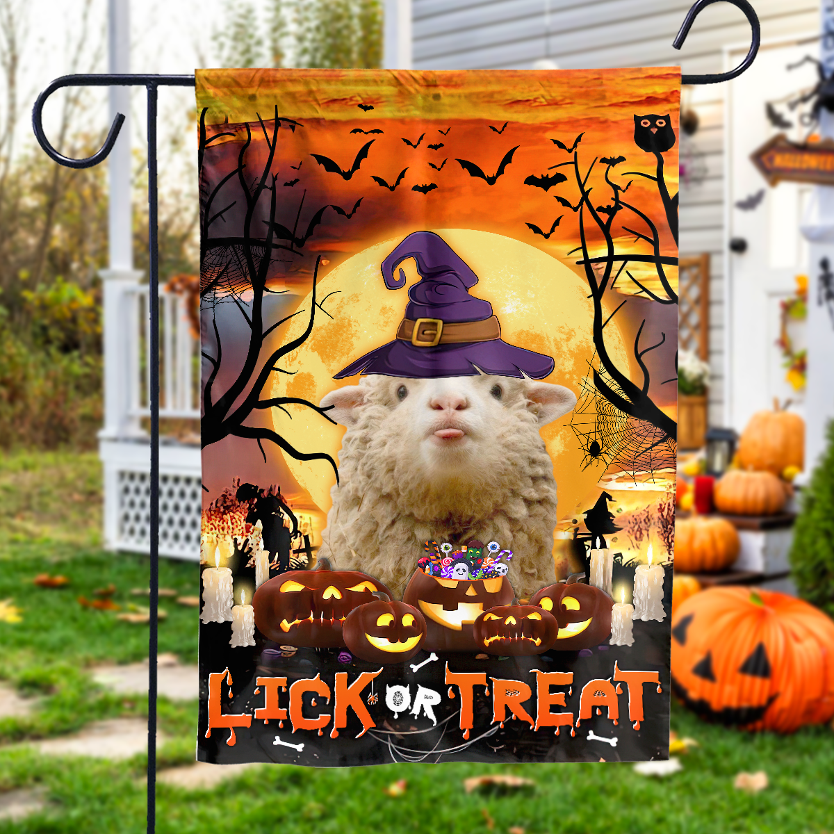 Sheep Lick Or Treat Flag