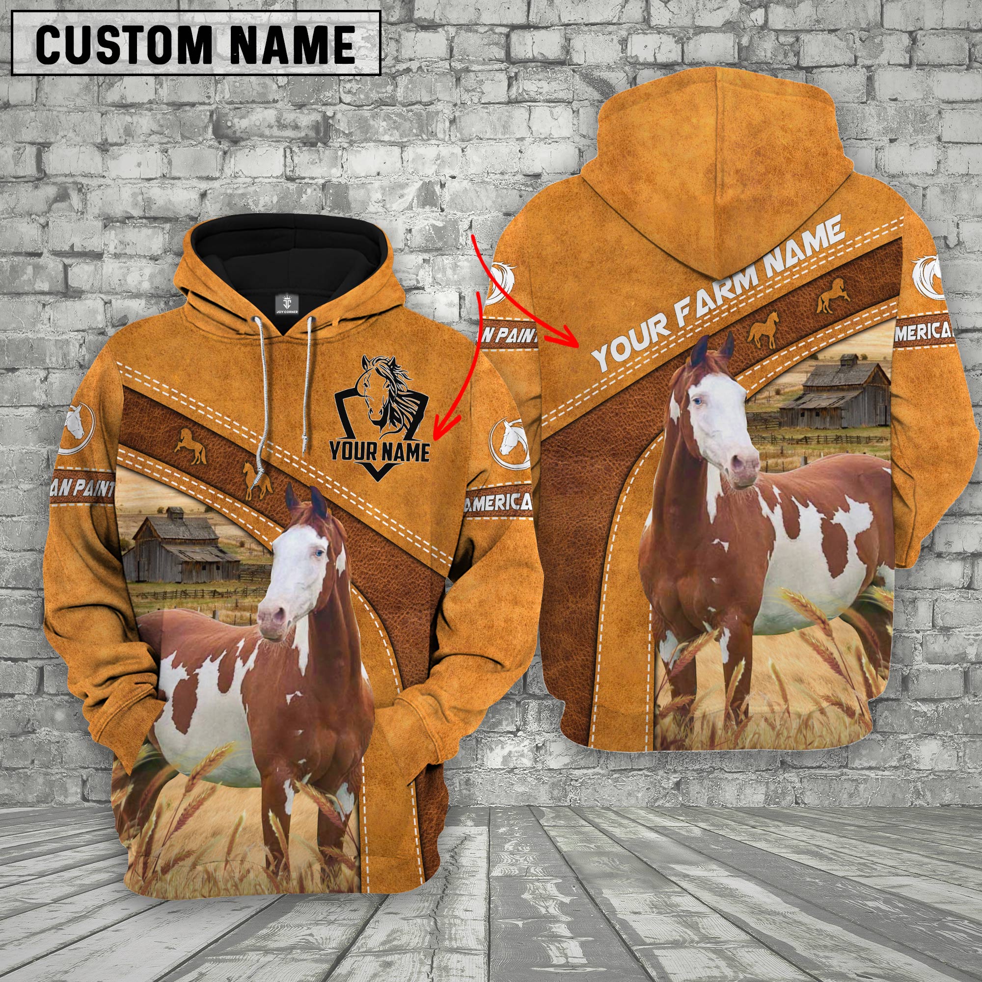 American Paint Horse Custom Name Race Hoodie