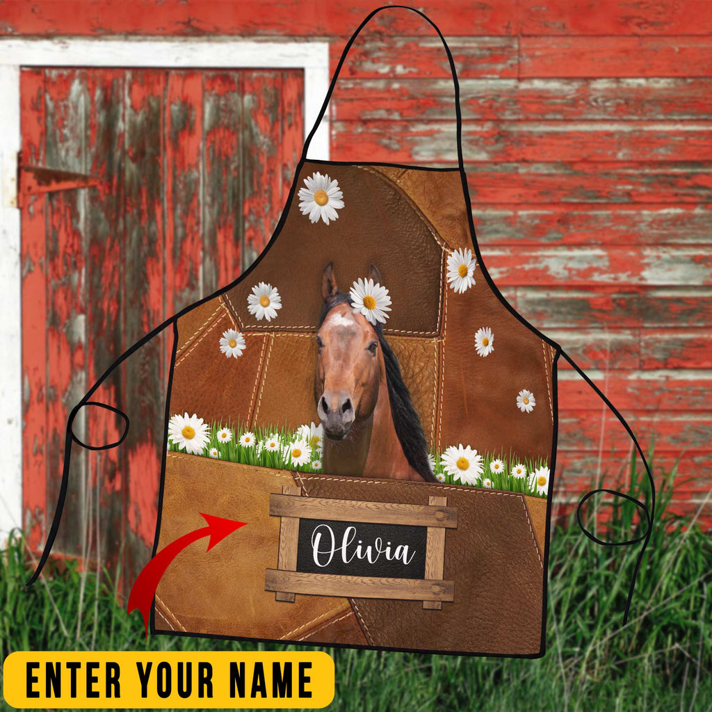 Personalized Name American Quarter Horse All Over Printed 3D Apron